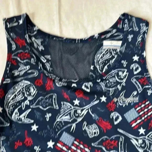 COLUMBIA Women's Size S PFG Freezer 3 III 4th of July America Merica Tank Dress - Picture 4 of 6